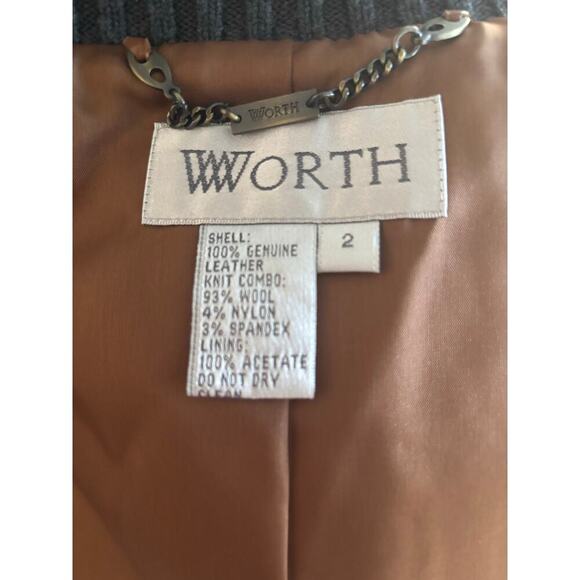 Worth Leather & Wool Jacket - Picture 3 of 3